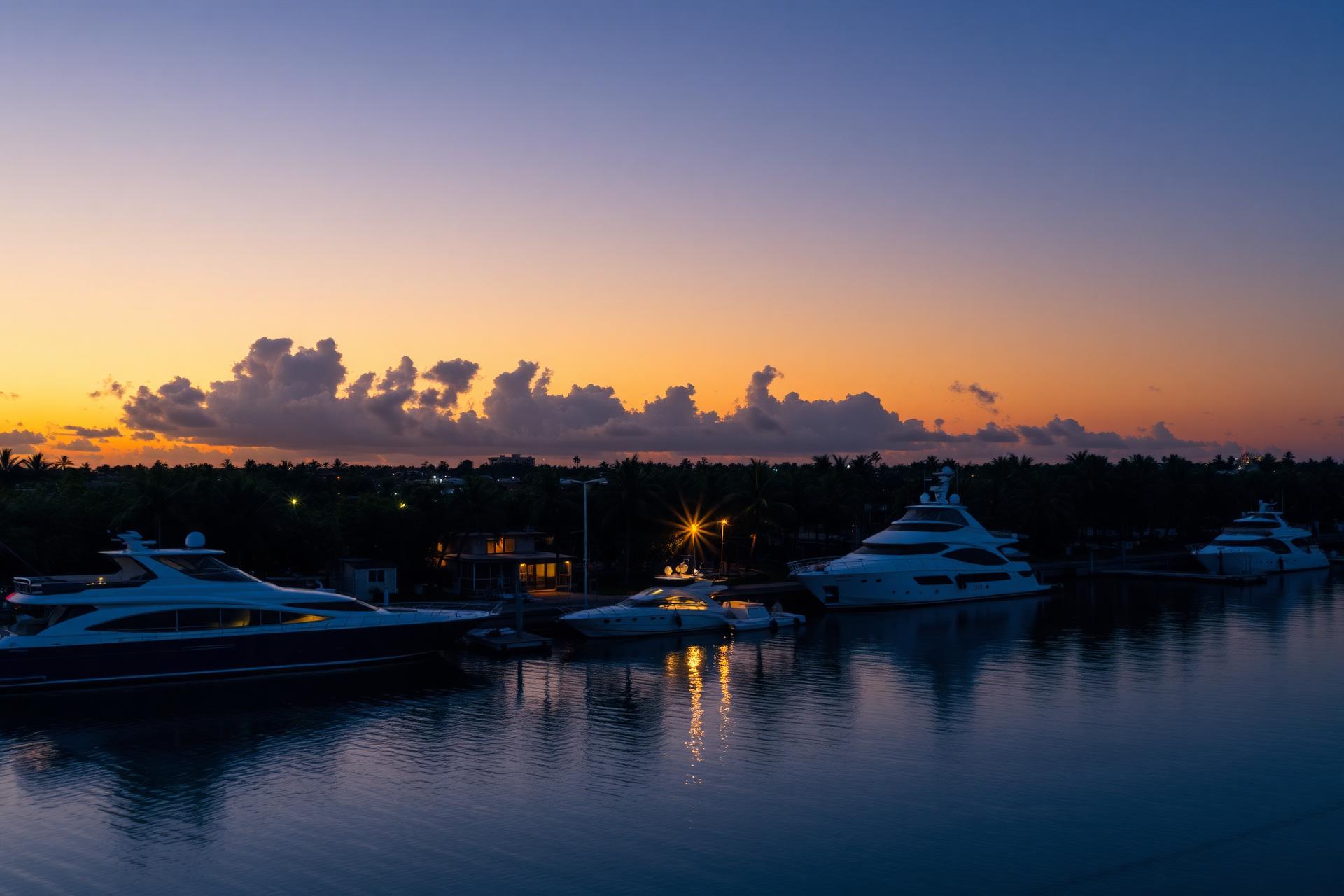 Fort Lauderdale intracoastal waterway at sunset